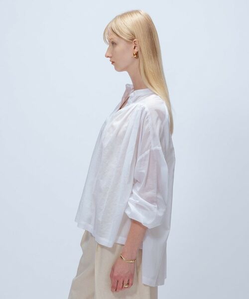 cloenc / クロエンス シャツ・ブラウス | 【手洗い可】コットンシフォンギャザーブラウス | 詳細5