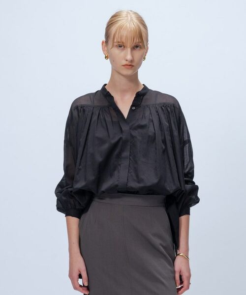 cloenc / クロエンス シャツ・ブラウス | 【手洗い可】コットンシフォンギャザーブラウス | 詳細8