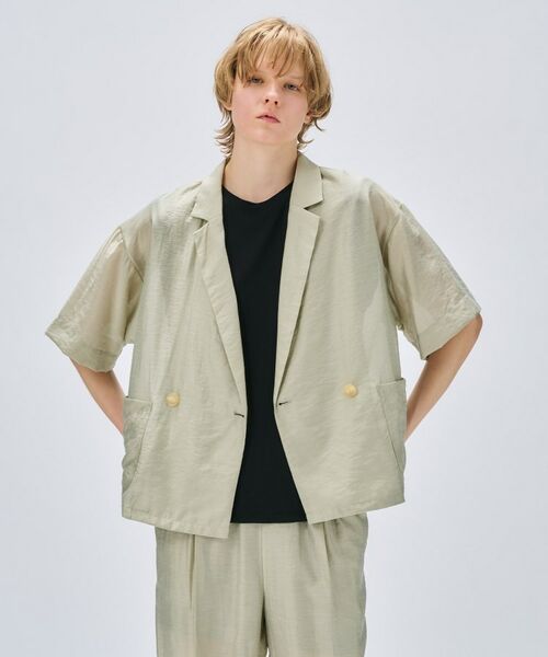 cloenc / クロエンス テーラードジャケット | 【セットアップ/手洗い可】ハーフスリーブシアージャケット | 詳細1