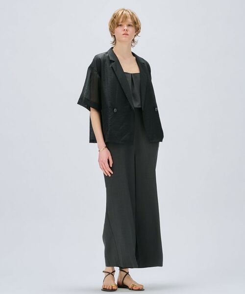 cloenc / クロエンス テーラードジャケット | 【セットアップ/手洗い可】ハーフスリーブシアージャケット | 詳細14