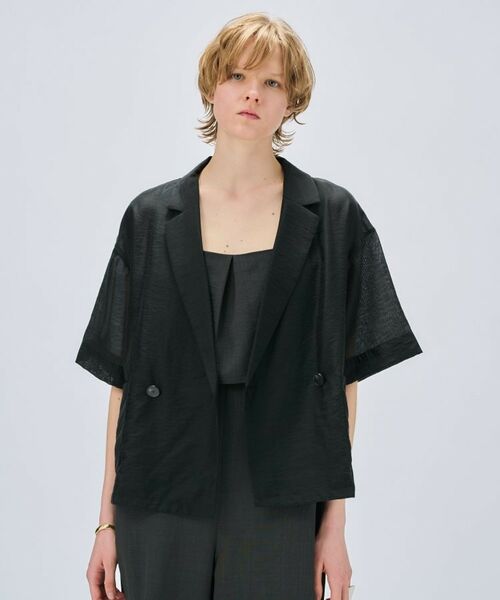 cloenc / クロエンス テーラードジャケット | 【セットアップ/手洗い可】ハーフスリーブシアージャケット | 詳細15