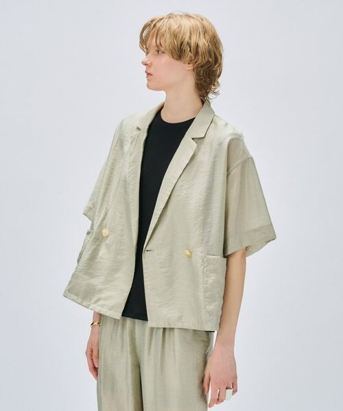cloenc / クロエンス テーラードジャケット | 【セットアップ/手洗い可】ハーフスリーブシアージャケット | 詳細2