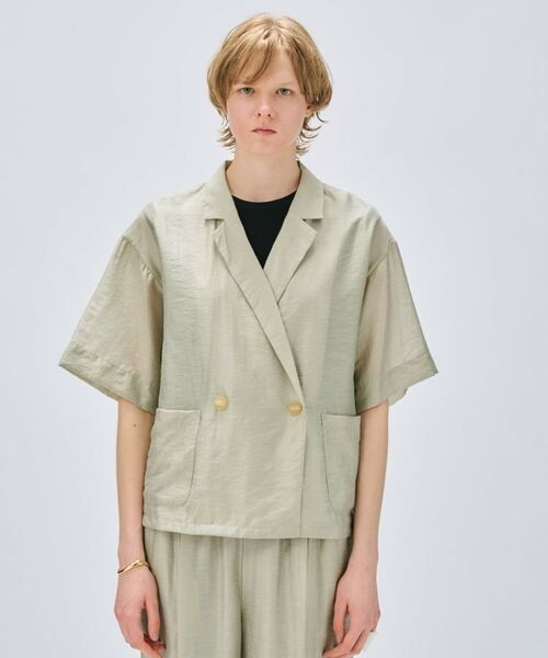 cloenc / クロエンス テーラードジャケット | 【セットアップ/手洗い可】ハーフスリーブシアージャケット | 詳細5