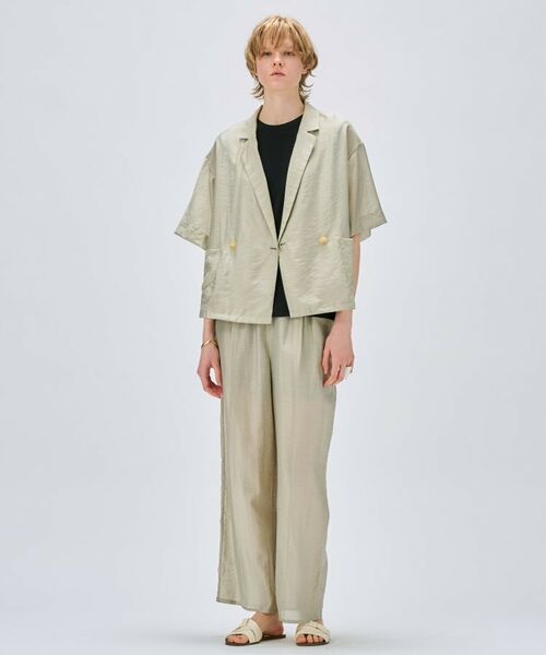 cloenc / クロエンス テーラードジャケット | 【セットアップ/手洗い可】ハーフスリーブシアージャケット | 詳細8