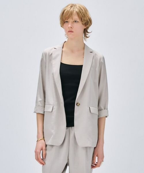 cloenc / クロエンス テーラードジャケット | 【セットアップ／手洗い可】ドライタッチハーフスリーブジャケット | 詳細1