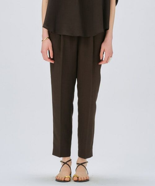 cloenc / クロエンス ショート・ハーフ・半端丈パンツ | 【セットアップ/手洗い可】ドライタッチイージーテーパードパンツ(ブラウン(043))