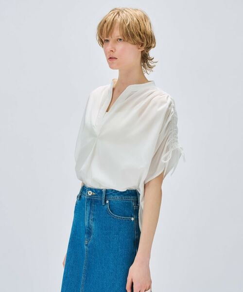 cloenc / クロエンス シャツ・ブラウス | 【手洗い可】スキッパーギャザーリボンブラウス | 詳細2