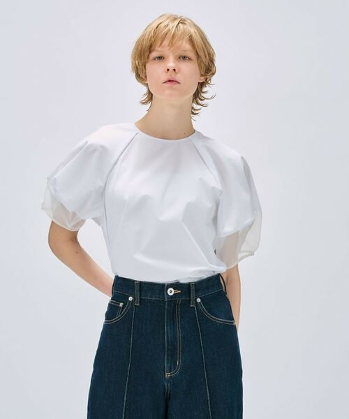 cloenc / クロエンス シャツ・ブラウス | 【手洗い可】シアーパフスリーブブラウス | 詳細1