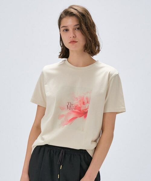 cloenc / クロエンス Tシャツ | 【手洗い可】ロゴプリントTシャツ(ライトベージュ(551))