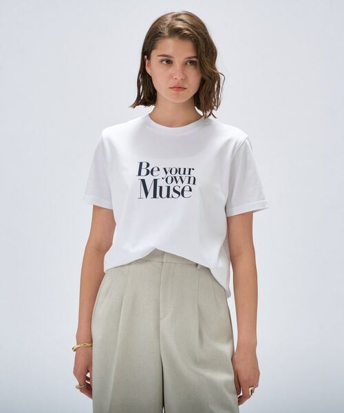 cloenc / クロエンス Tシャツ | 【手洗い可】ロゴプリントTシャツ(ホワイト(101))