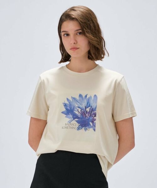 cloenc / クロエンス Tシャツ | 【手洗い可】ロゴプリントTシャツ(ライトベージュ(651))