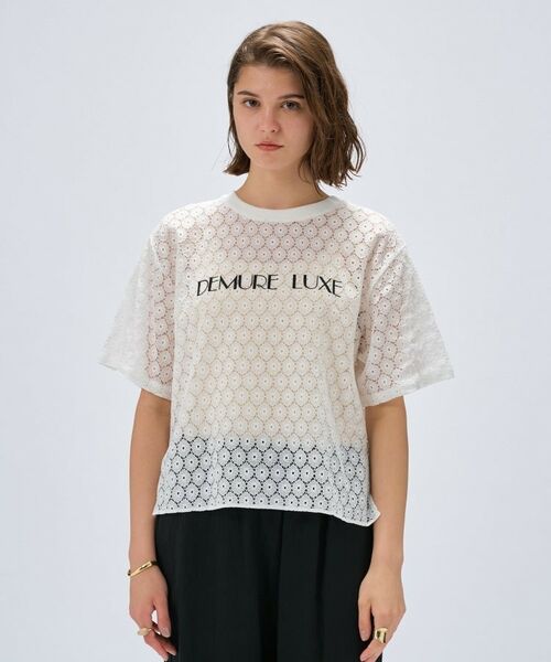 cloenc / クロエンス カットソー | 【手洗い可】レースロゴトップス | 詳細2