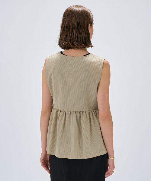 cloenc / クロエンス シャツ・ブラウス | 【セットアップ／手洗い可】ストライプペプラムZIPジレ | 詳細13