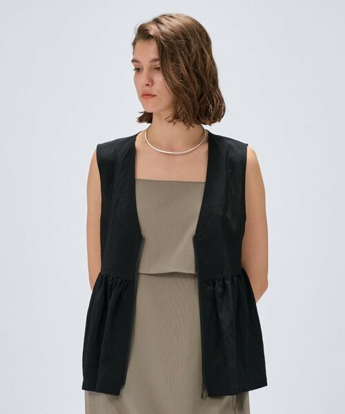 cloenc / クロエンス シャツ・ブラウス | 【セットアップ／手洗い可】ストライプペプラムZIPジレ | 詳細16