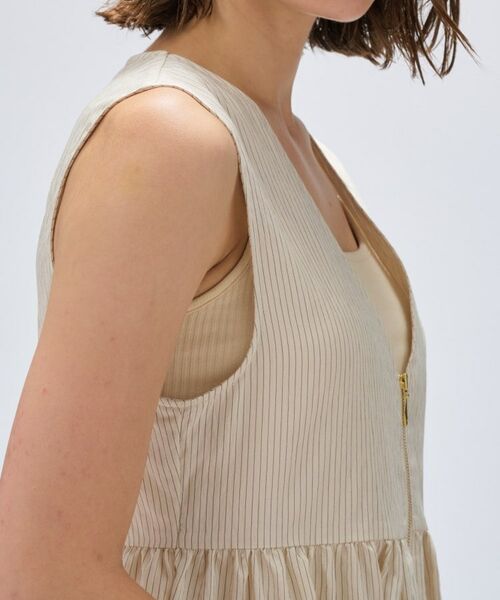 cloenc / クロエンス シャツ・ブラウス | 【セットアップ／手洗い可】ストライプペプラムZIPジレ | 詳細7