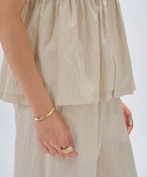 cloenc / クロエンス シャツ・ブラウス | 【セットアップ／手洗い可】ストライプペプラムZIPジレ | 詳細8