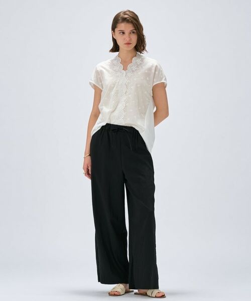 cloenc / クロエンス カットソー | 【マシンウォッシュ】レースドッキングトップス | 詳細1