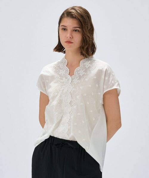 cloenc / クロエンス カットソー | 【マシンウォッシュ】レースドッキングトップス | 詳細2