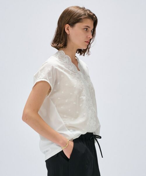 cloenc / クロエンス カットソー | 【マシンウォッシュ】レースドッキングトップス | 詳細3