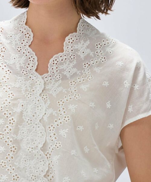 cloenc / クロエンス カットソー | 【マシンウォッシュ】レースドッキングトップス | 詳細5