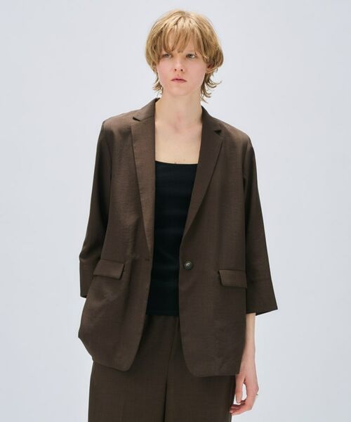 cloenc / クロエンス テーラードジャケット | 【セットアップ／手洗い可】ドライタッチ八分袖テーラードジャケット | 詳細12