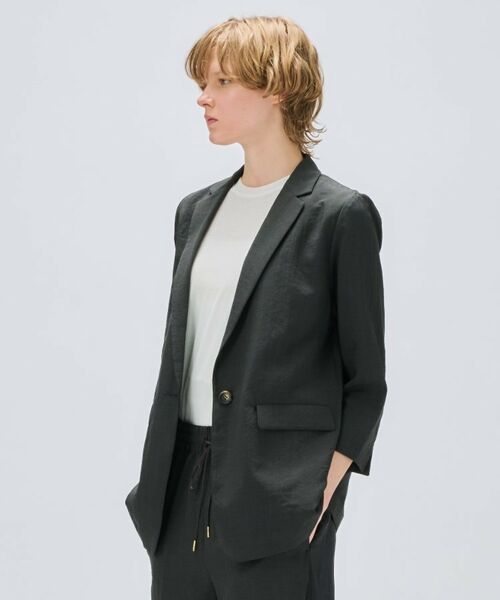 cloenc / クロエンス テーラードジャケット | 【セットアップ／手洗い可】ドライタッチ八分袖テーラードジャケット | 詳細16