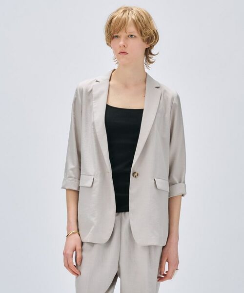 cloenc / クロエンス テーラードジャケット | 【セットアップ／手洗い可】ドライタッチ八分袖テーラードジャケット | 詳細2