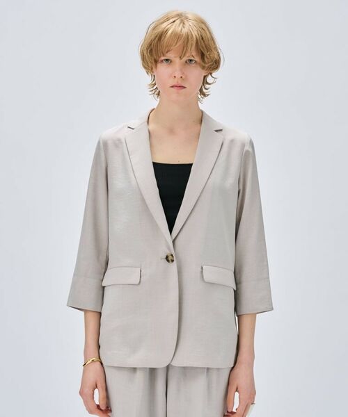 cloenc / クロエンス テーラードジャケット | 【セットアップ／手洗い可】ドライタッチ八分袖テーラードジャケット | 詳細3