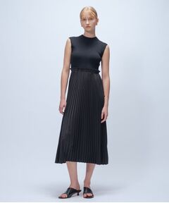 cloenc / クロエンス ロング・マキシ丈ワンピース | ニットドッキングプリーツワンピース
