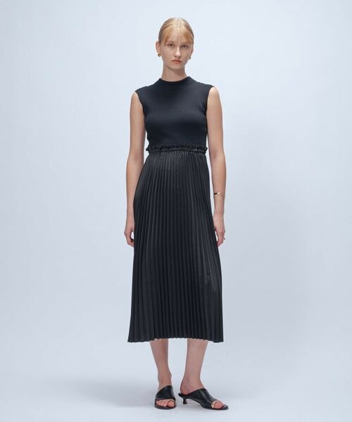 cloenc / クロエンス ロング・マキシ丈ワンピース | ニットドッキングプリーツワンピース | 詳細11