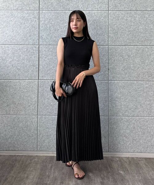 cloenc / クロエンス ロング・マキシ丈ワンピース | ニットドッキングプリーツワンピース | 詳細16