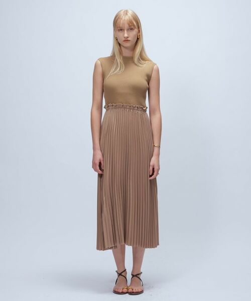 cloenc / クロエンス ロング・マキシ丈ワンピース | ニットドッキングプリーツワンピース | 詳細2