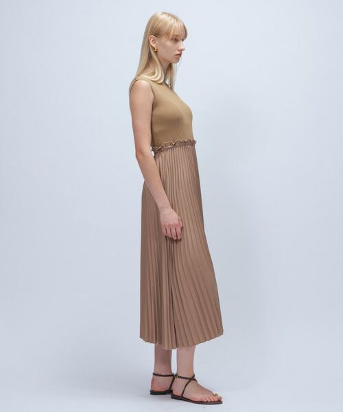 cloenc / クロエンス ロング・マキシ丈ワンピース | ニットドッキングプリーツワンピース | 詳細3