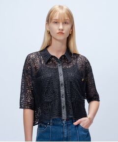 cloenc / クロエンス シャツ・ブラウス | 【手洗い可】ハーフスリーブレースポロトップス