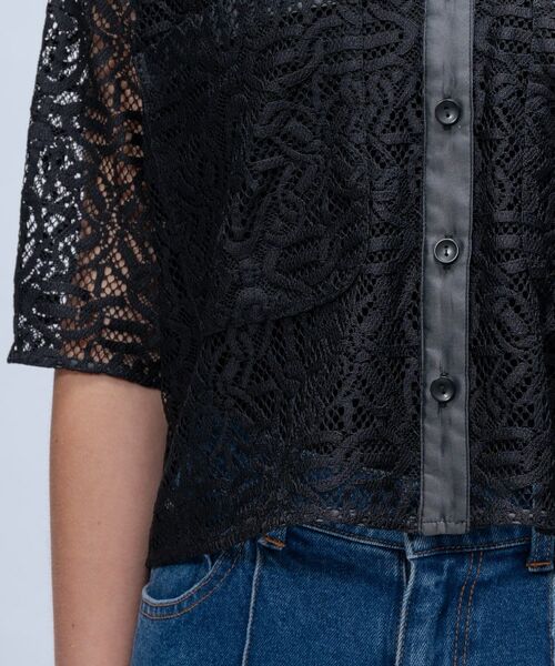 cloenc / クロエンス シャツ・ブラウス | 【手洗い可】ハーフスリーブレースポロトップス | 詳細12