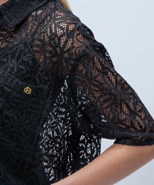 cloenc / クロエンス シャツ・ブラウス | 【手洗い可】ハーフスリーブレースポロトップス | 詳細13