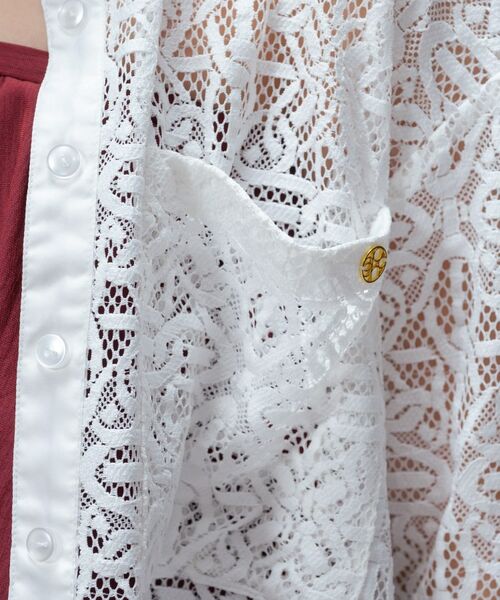 cloenc / クロエンス シャツ・ブラウス | 【手洗い可】ハーフスリーブレースポロトップス | 詳細6