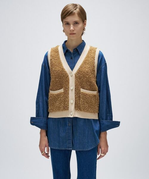 cloenc / クロエンス ベスト | リボンヤーンカーディガンニットベスト | 詳細12