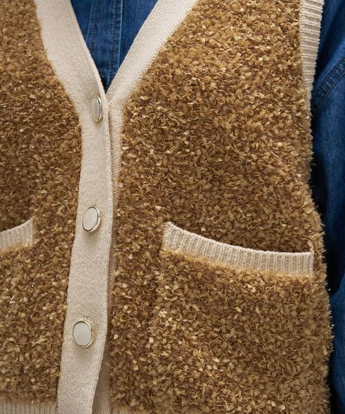 cloenc / クロエンス ベスト | リボンヤーンカーディガンニットベスト | 詳細16