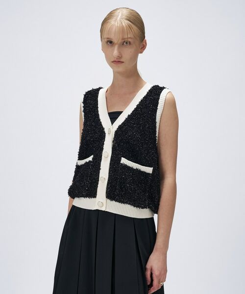 cloenc / クロエンス ベスト | リボンヤーンカーディガンニットベスト | 詳細7