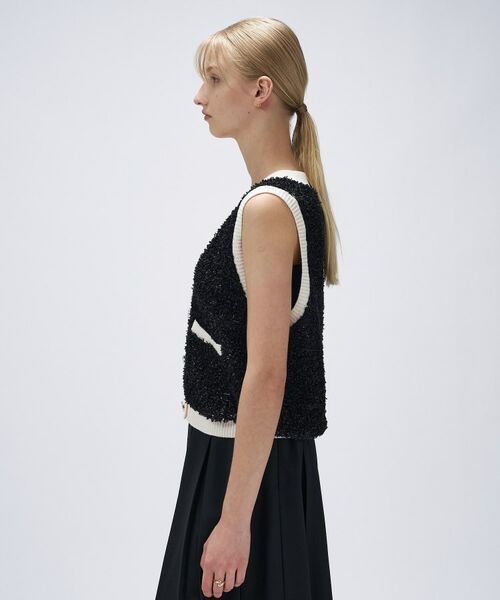 cloenc / クロエンス ベスト | リボンヤーンカーディガンニットベスト | 詳細8