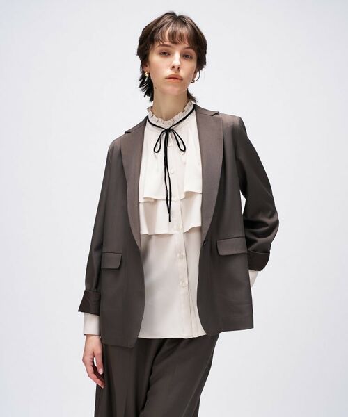 cloenc / クロエンス テーラードジャケット | 【セットアップ／手洗い可】ポイントカラーテーラードジャケット | 詳細2