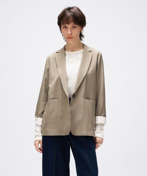 cloenc / クロエンス テーラードジャケット | 【セットアップ／手洗い可】ポイントカラーテーラードジャケット | 詳細9