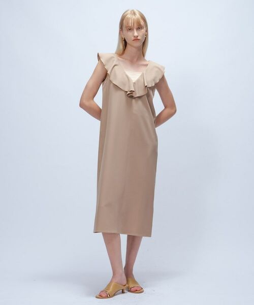 cloenc / クロエンス ロング・マキシ丈ワンピース | 【手洗い可】フリルVネックジャンパースカート | 詳細1