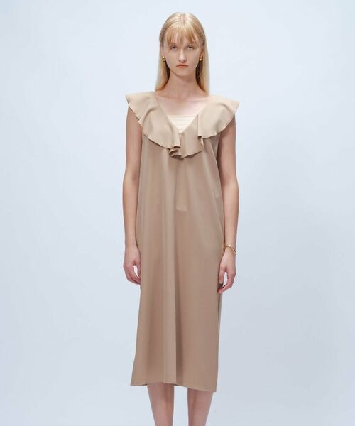 cloenc / クロエンス ロング・マキシ丈ワンピース | 【手洗い可】フリルVネックジャンパースカート | 詳細2