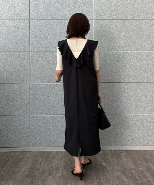 cloenc / クロエンス ロング・マキシ丈ワンピース | 【手洗い可】フリルVネックジャンパースカート | 詳細22