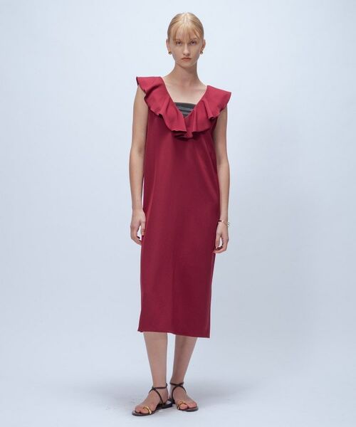 cloenc / クロエンス ロング・マキシ丈ワンピース | 【手洗い可】フリルVネックジャンパースカート | 詳細8