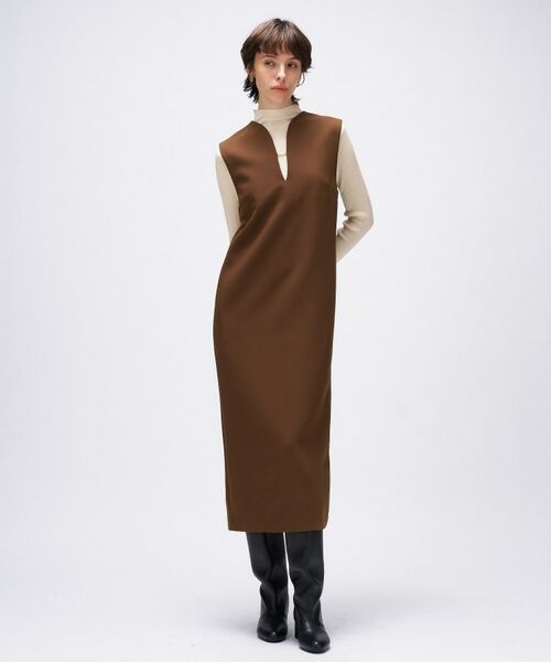 cloenc / クロエンス ロング・マキシ丈ワンピース | 【マシンウォッシュ】キーネックジャンパースカート | 詳細5