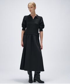 cloenc / クロエンス ロング・マキシ丈ワンピース | 【マシンウォッシュ】ドッキングニットワンピース