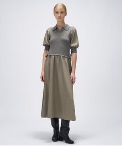 cloenc / クロエンス ロング・マキシ丈ワンピース | 【マシンウォッシュ】ドッキングニットワンピース